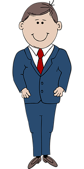 Cartoon Businessman Smiling PNG