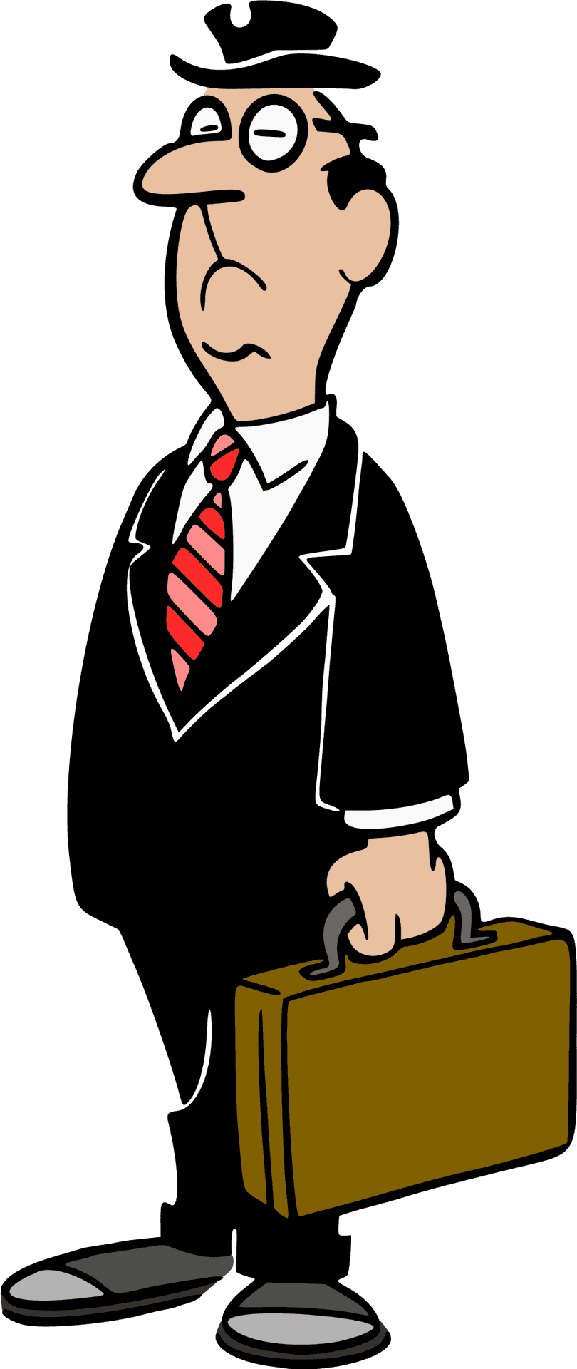 Cartoon Businessman With Briefcase PNG