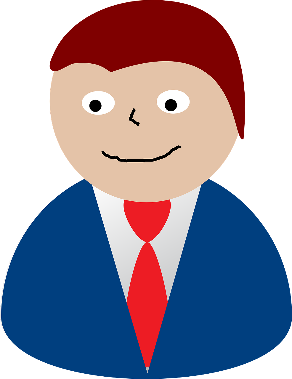 Cartoon Businessmanin Blue Suit PNG