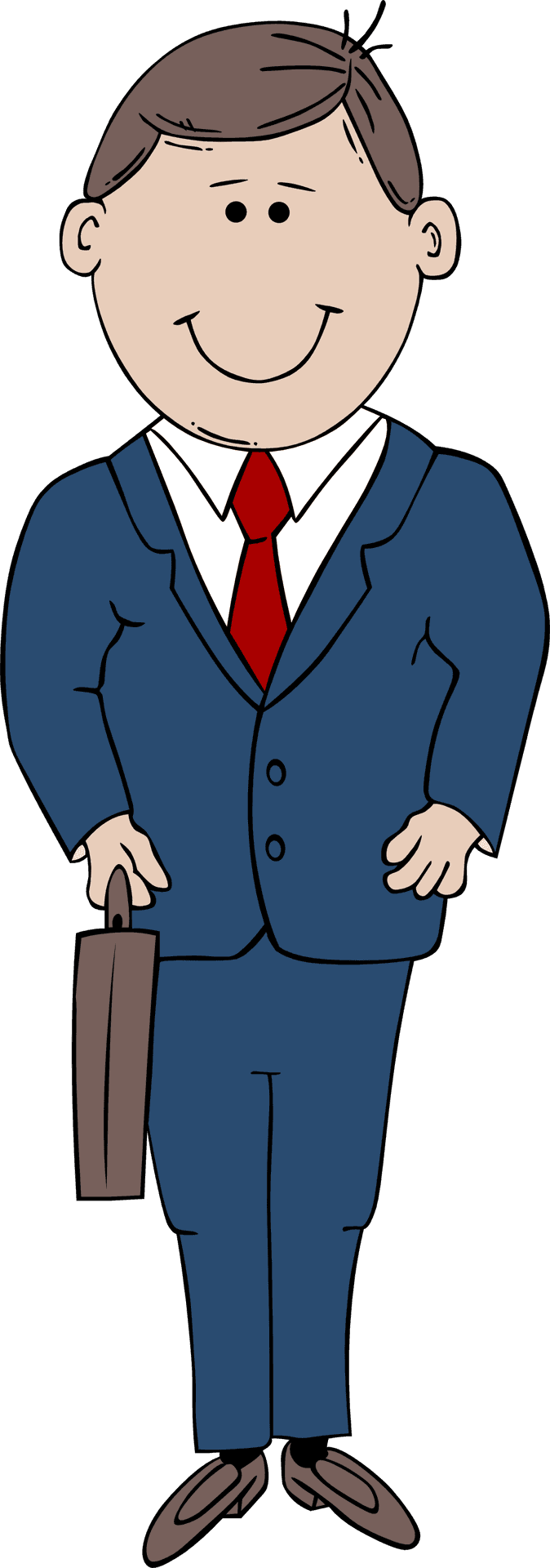Cartoon Businessmanwith Briefcase PNG