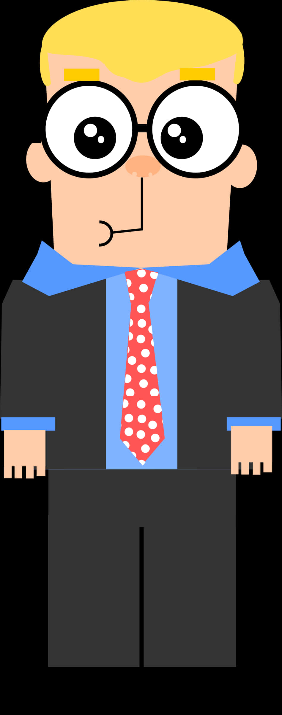 Cartoon Businessmanwith Glasses PNG