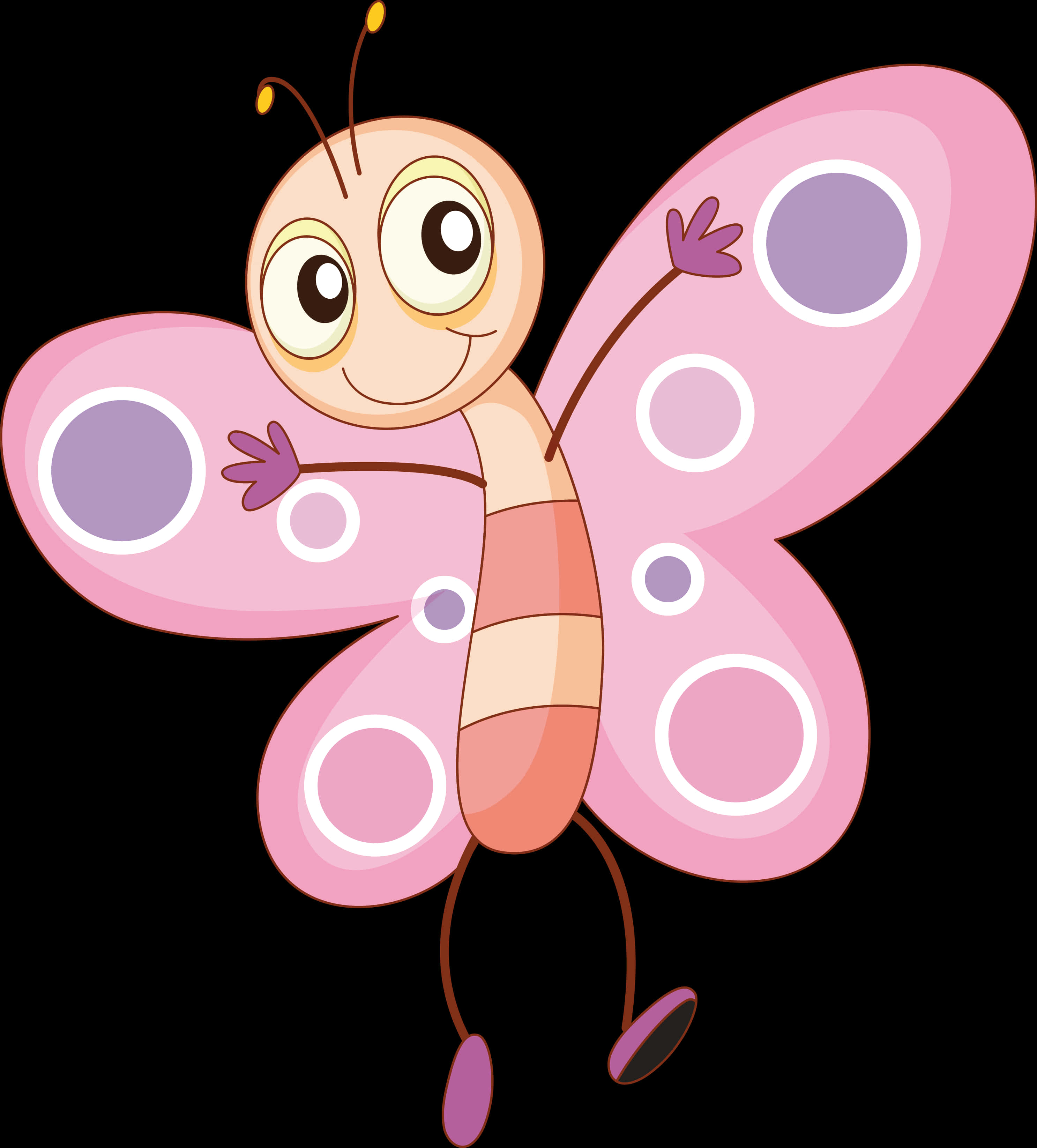 Cartoon Butterfly Character PNG