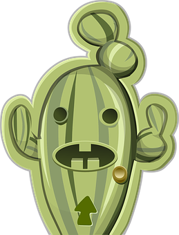 Cartoon Cactus Character PNG