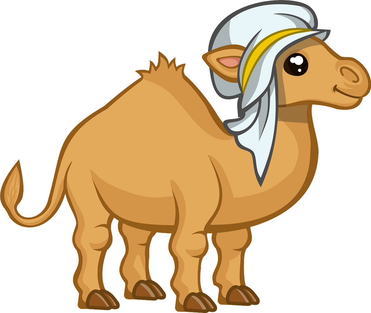 Cartoon Camel Wearing Headscarf PNG