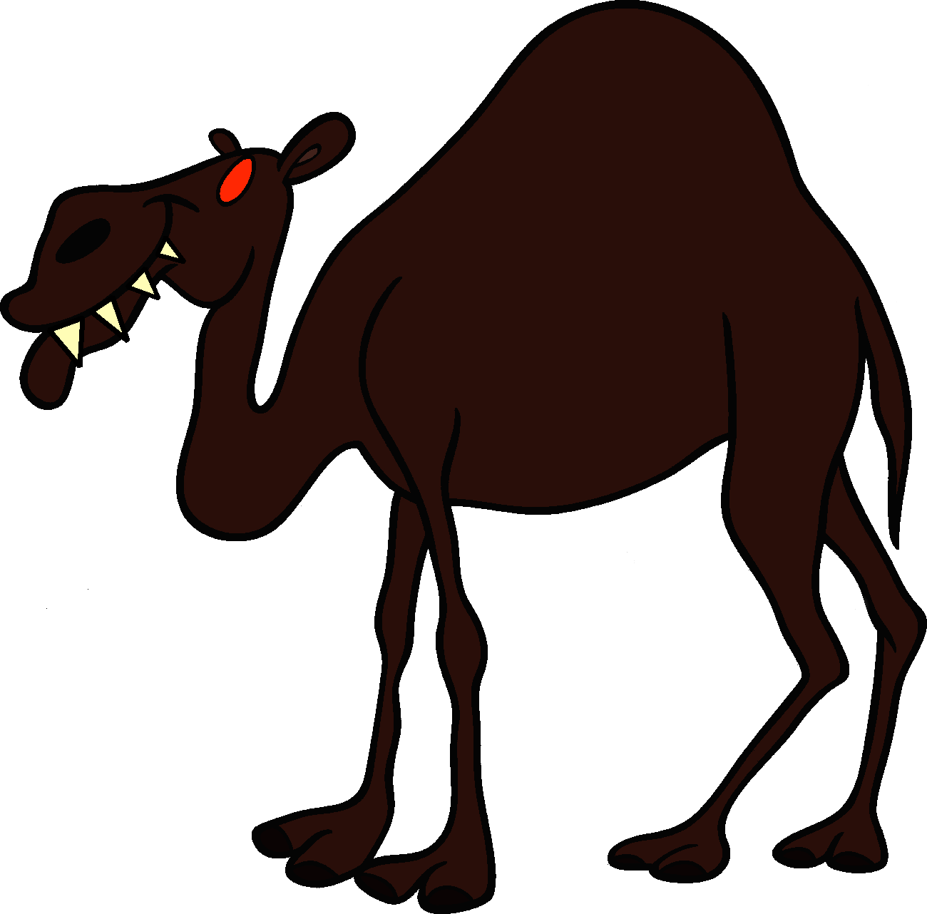 Cartoon Camelwith Sharp Teeth PNG