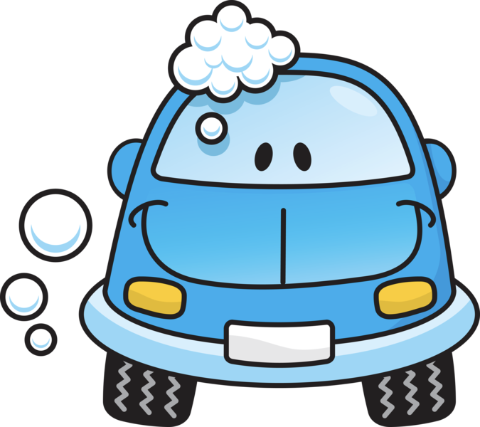 Cartoon Car Wash Bubbles PNG