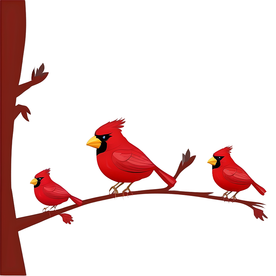 Cartoon Cardinal Family Png Cea24 PNG