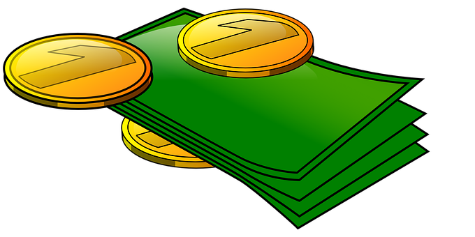 Cartoon Cashand Coins PNG