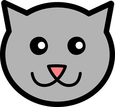 Cartoon Cat Face Graphic PNG