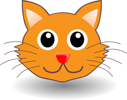 Cartoon Cat Face Illustration PNG