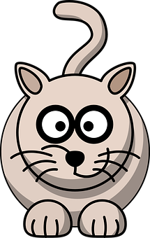 Cartoon Cat Front View PNG