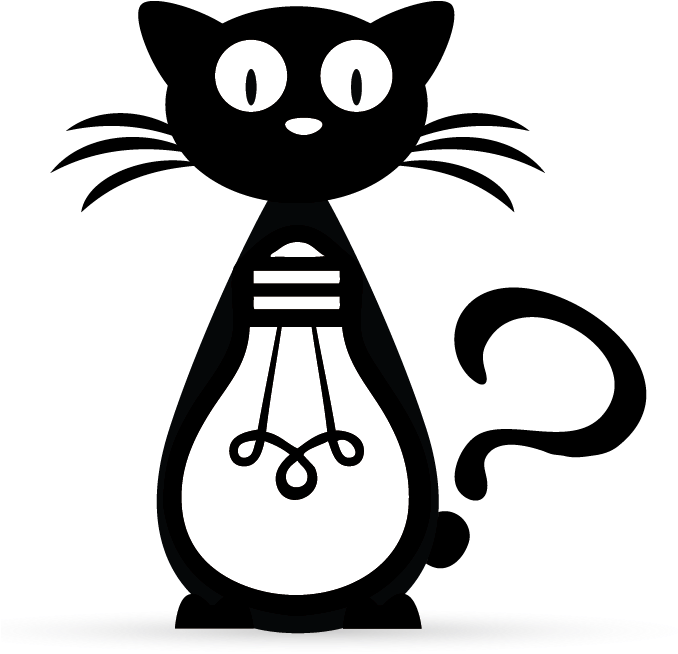 Cartoon Cat Lightbulb Illustration PNG