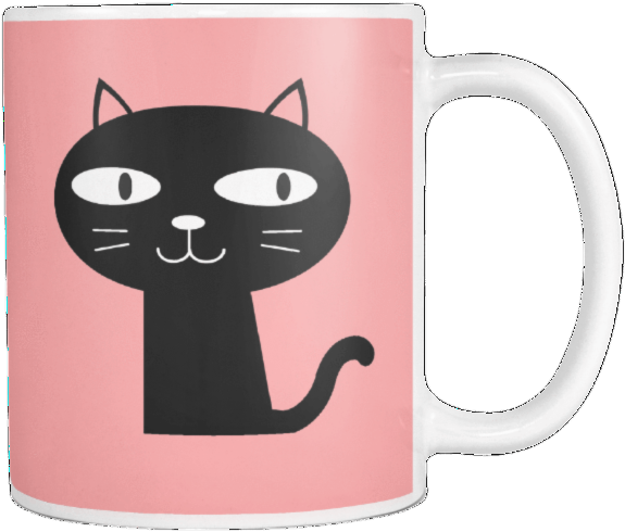 Cartoon Cat Mug Design PNG