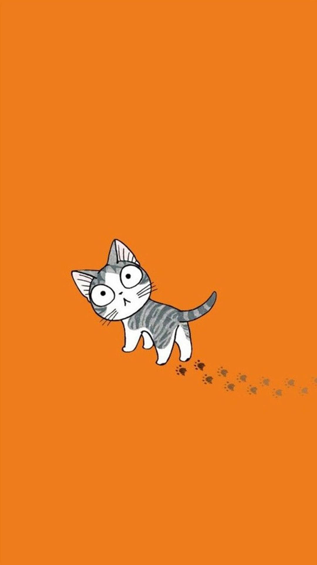 Cartoon Cat Paw Prints Wallpaper