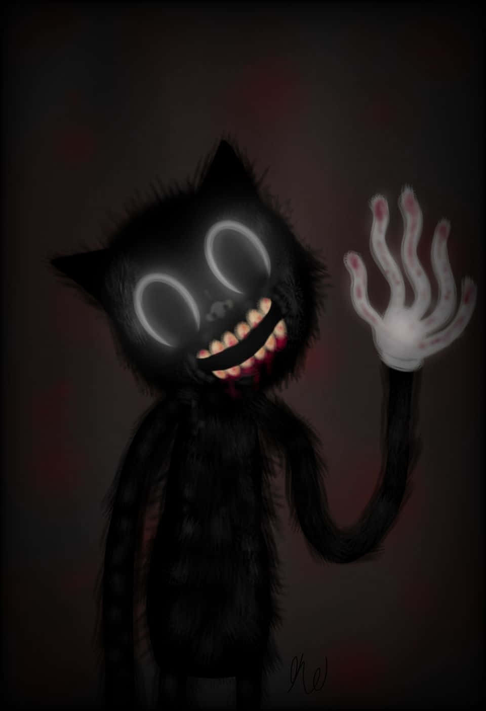 A Black Cat With A Glowing Hand