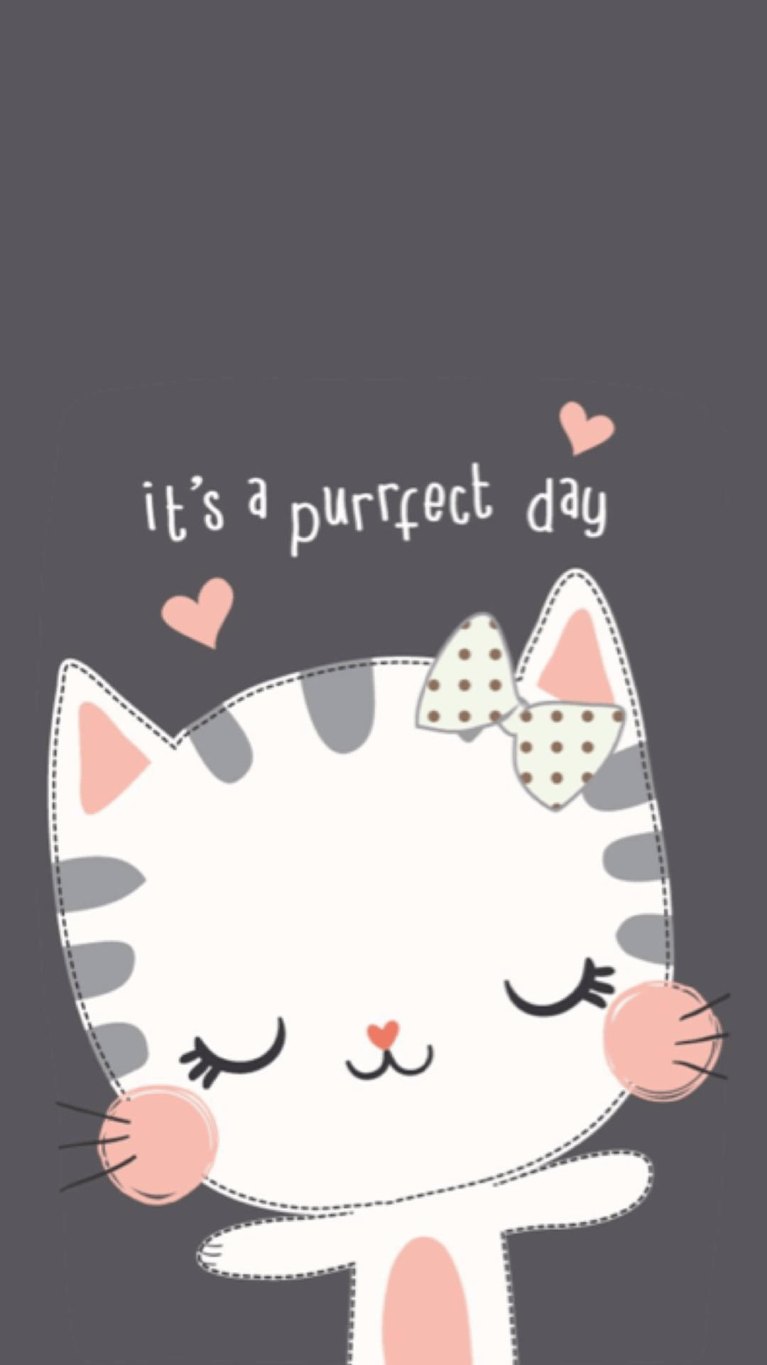 Cartoon Cat Purrfect Day Citater Wallpaper