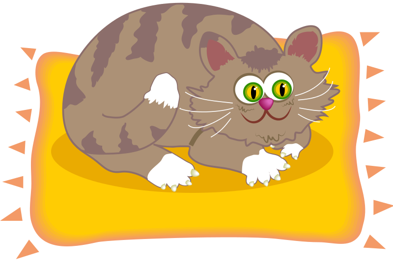 Cartoon Cat Restingon Pillow PNG