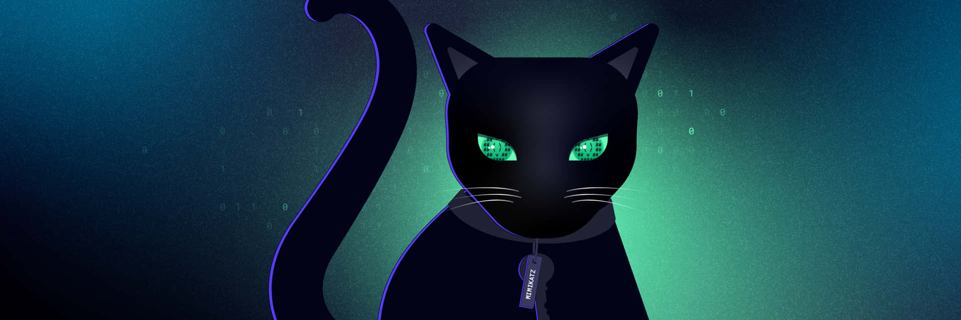 A Black Cat With Green Eyes Wallpaper