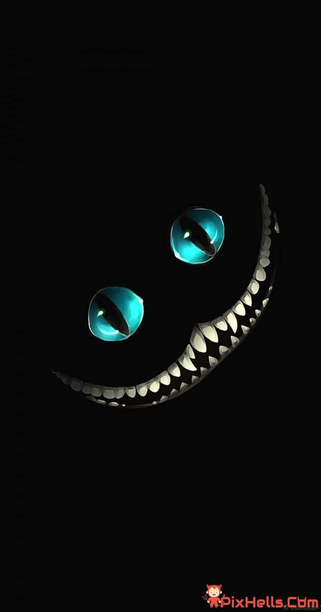 Cartoon Scary Cat Smiling In Dark Wallpaper