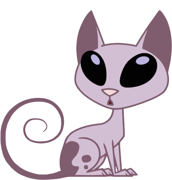 Cartoon Cat Sitting Pose PNG