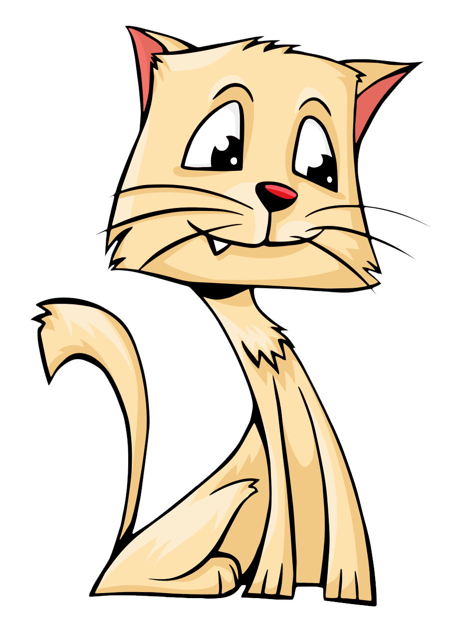 Cartoon Cat Smiling Vector PNG