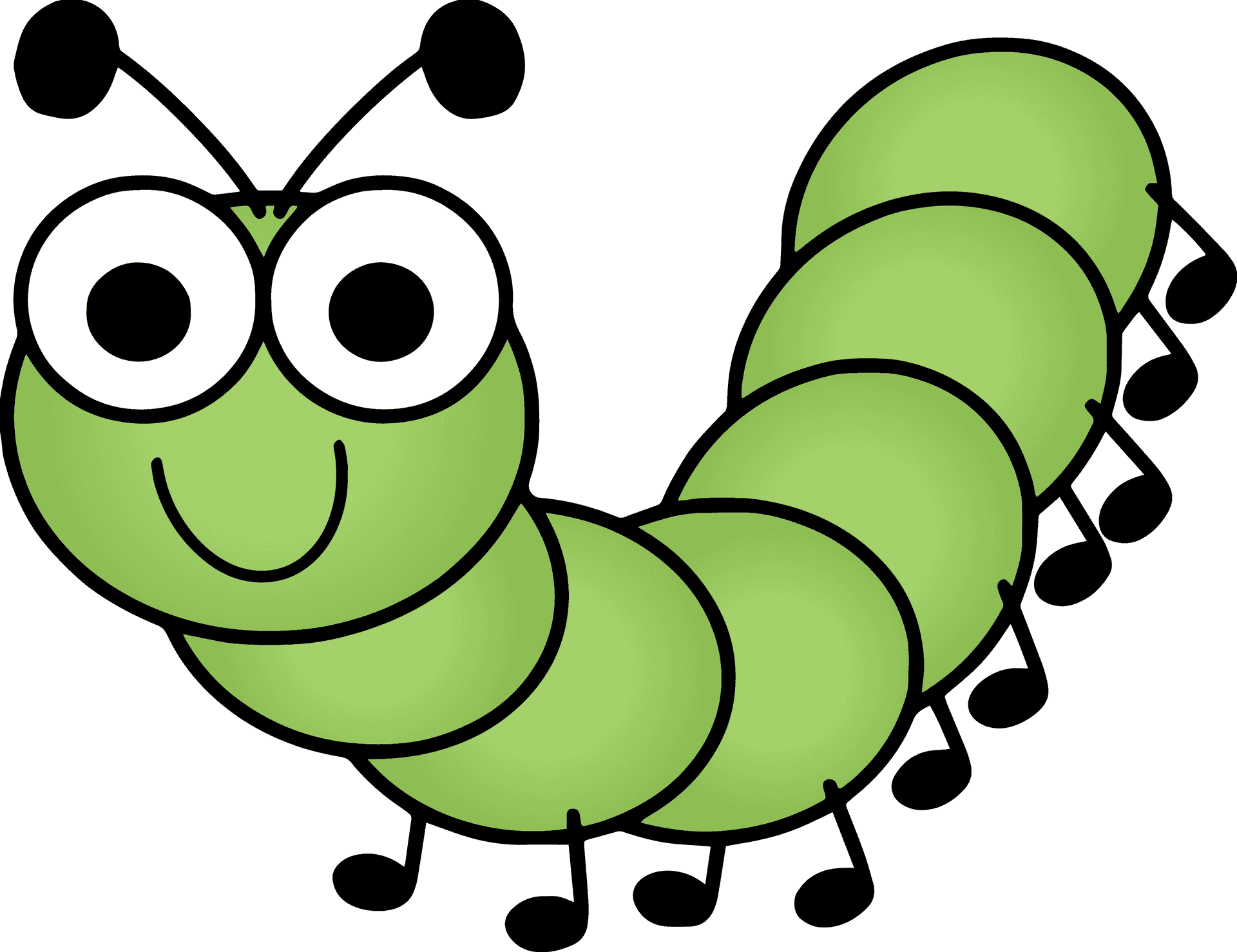 Cartoon Caterpillar Smiling.png PNG