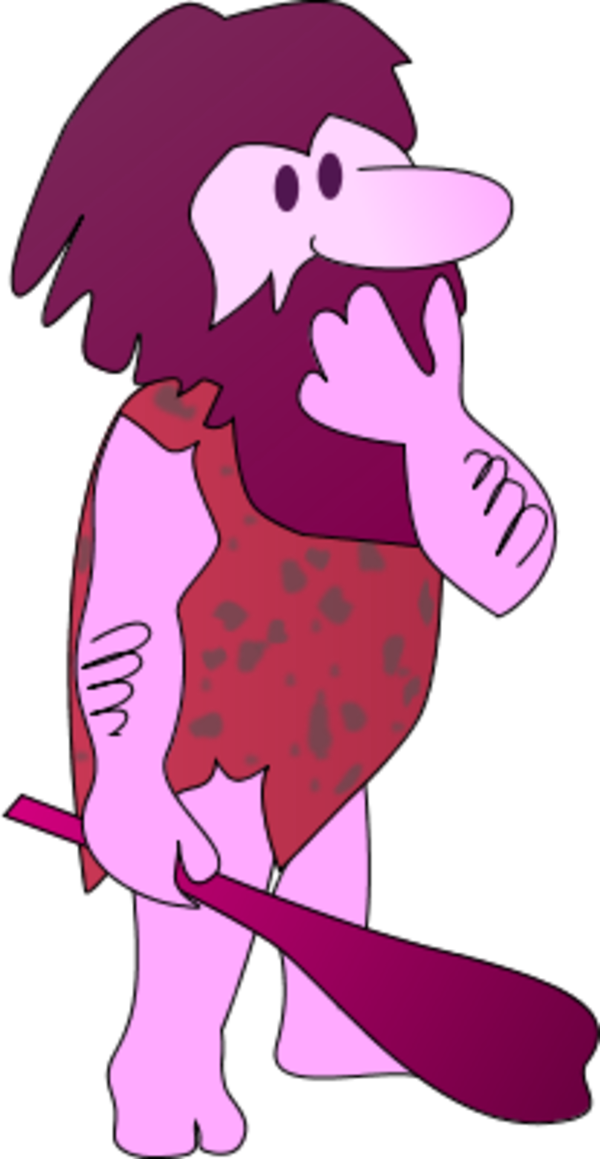 Cartoon Cavemanwith Club PNG