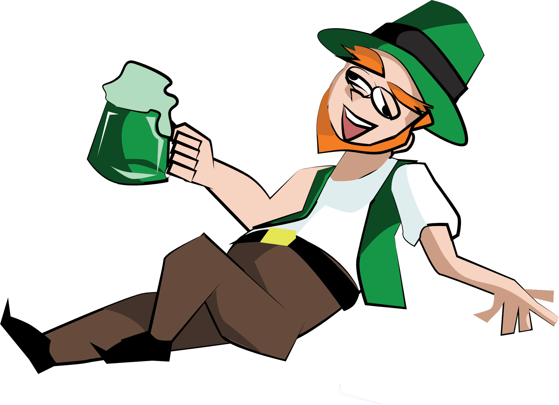 Cartoon Celebration Green Beer PNG