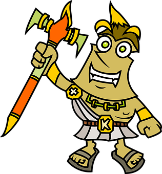 Cartoon Centurionwith Spear PNG