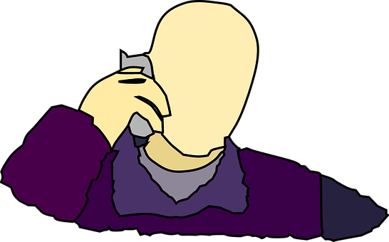 Cartoon Character Contemplative Pose PNG