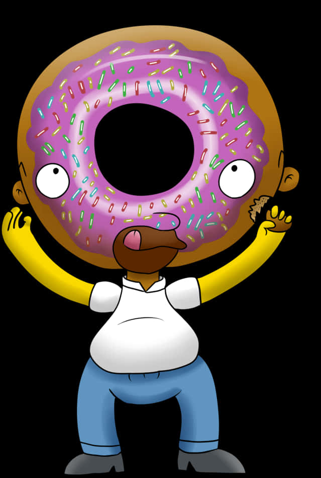 Cartoon Character Donut Head PNG