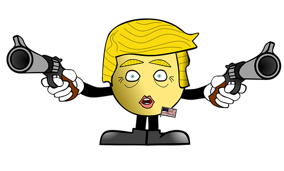 Cartoon Character Dual Wielding Guns PNG