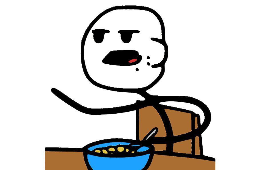 Cartoon Character Eating Cereal PNG