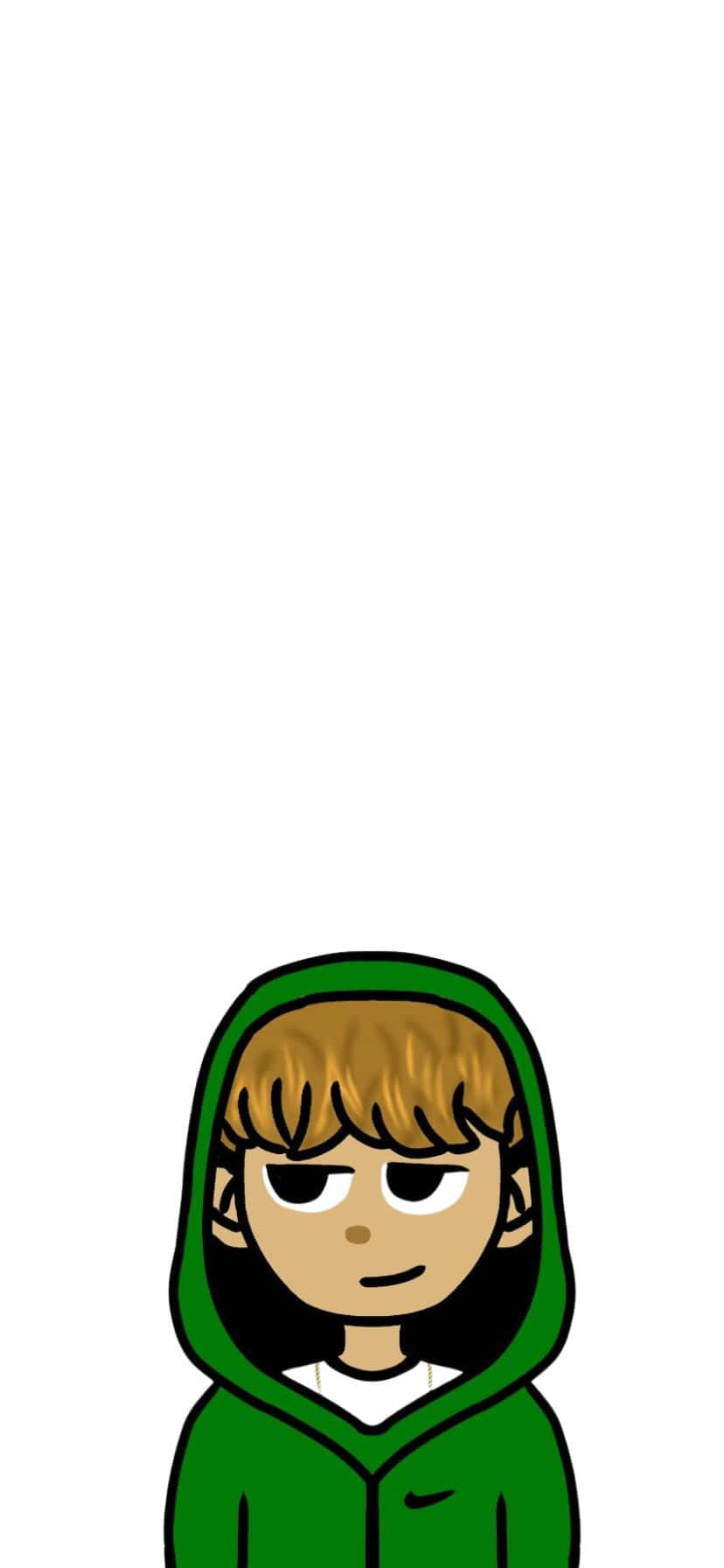 Cartoon Character Green Hoodie Wallpaper