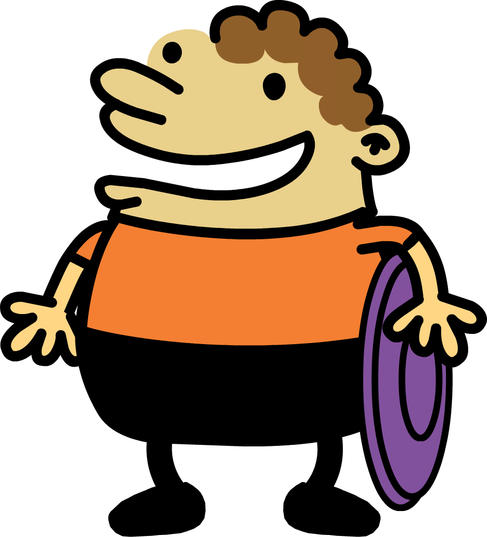 Cartoon Character Holding Hat PNG