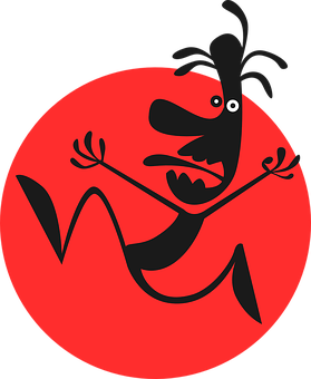 Cartoon Character Red Background PNG