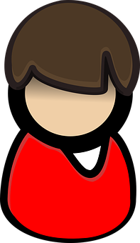 Cartoon Character Red Dress Brown Hair PNG