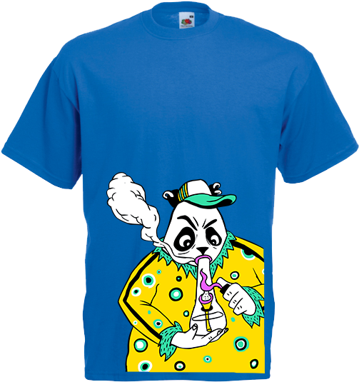 Cartoon Character Smoking T Shirt Design PNG