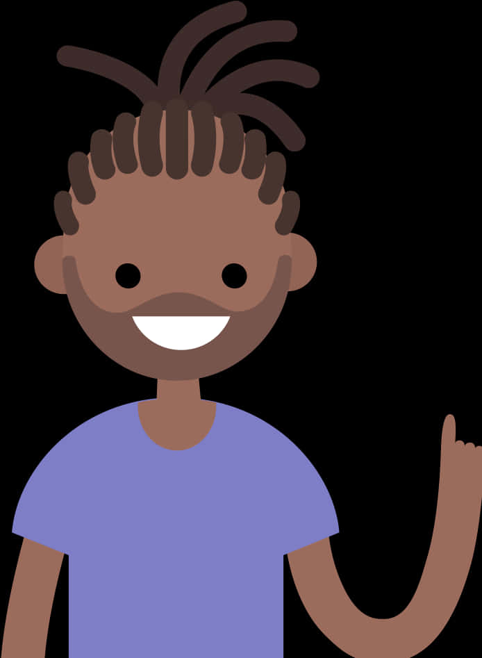 Cartoon Character With Dreads PNG