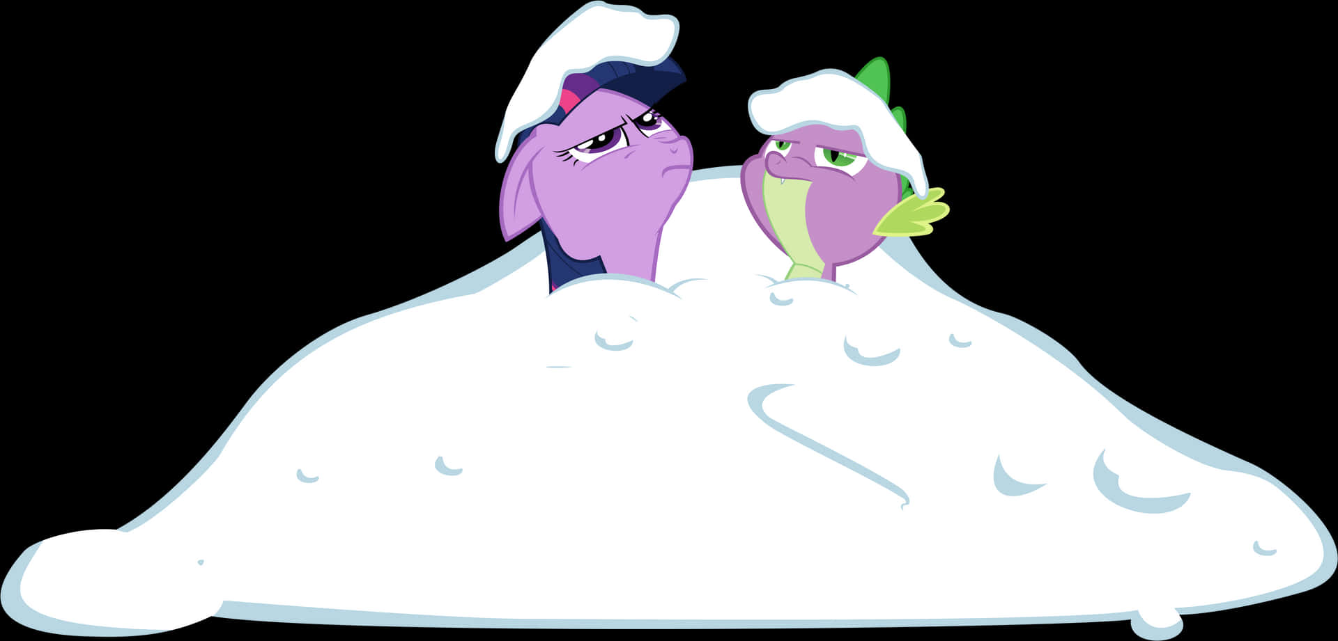 Cartoon Characters Buriedin Snow PNG