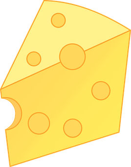 Cartoon Cheese Wedge PNG