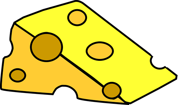 Cartoon Cheese Wedge Graphic PNG