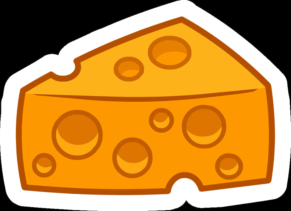 Cartoon Cheese Wedge Graphic PNG