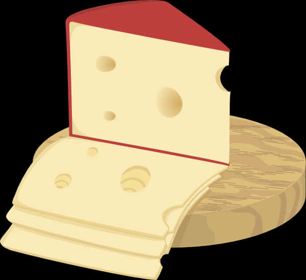 Cartoon Cheese Wedgeand Slices PNG