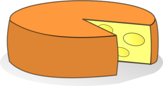 Cartoon Cheese Wheeland Slice PNG