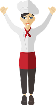 Cartoon Chef Celebration Pose PNG