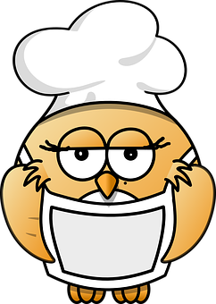 Cartoon Chef Owl PNG