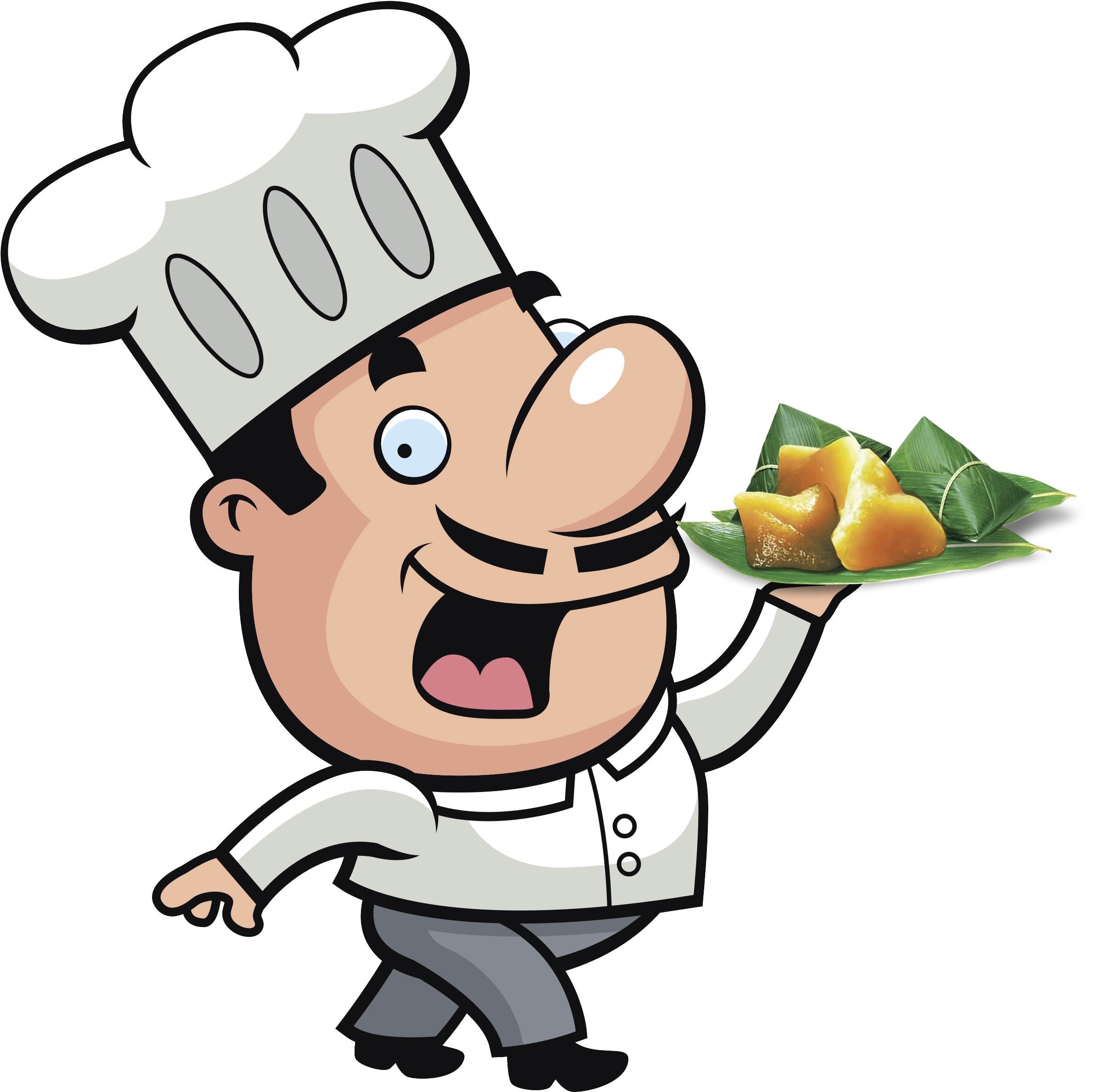 Download Cartoon Chef Serving Dish | Wallpapers.com