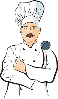 Cartoon Chef With Spoon PNG