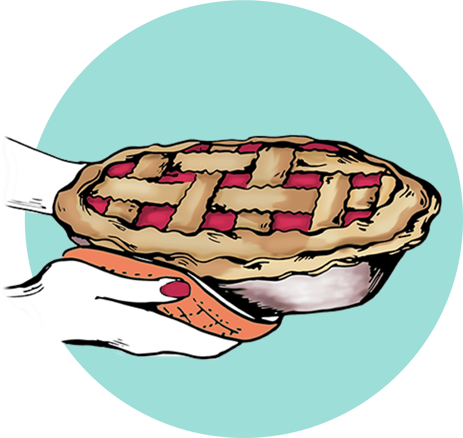 Cartoon Cherry Piein Hand PNG